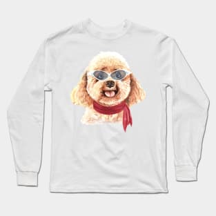 Cute-poodle-dog-watercolor-painting Long Sleeve T-Shirt